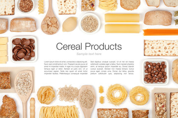 cereals on white background