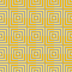 Square striped seamless geometric pattern in yellow and orange colors. Vector.