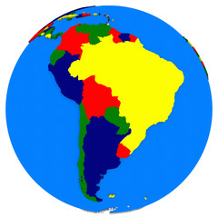 south America on Earth political map