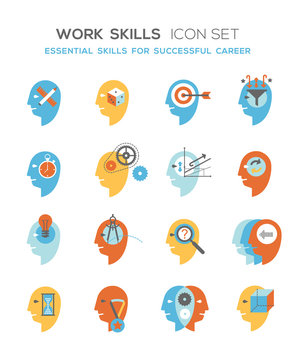Work skills icon set