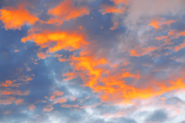 Sky and clouds at sunset