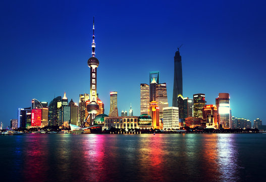 Shanghai at night, China