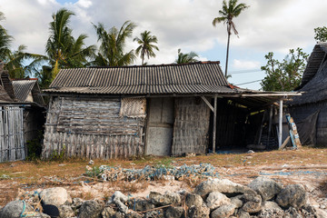 indonesian house - shack on beach