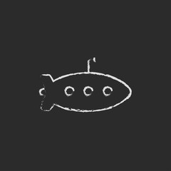 Submarine icon drawn in chalk.