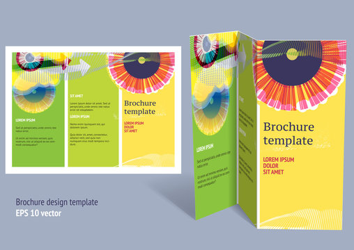 Brochure, booklet z-fold layout. Editable design template
