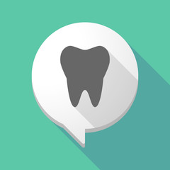 Long shadow comic balloon with a tooth