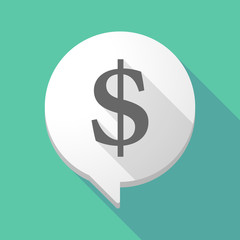 Long shadow comic balloon with a dollar sign