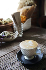 coffee on wood background