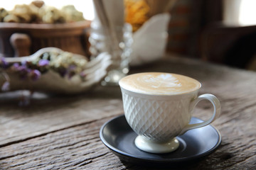 coffee on wood background