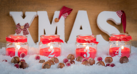 deko mit kerzen weihnachtlich