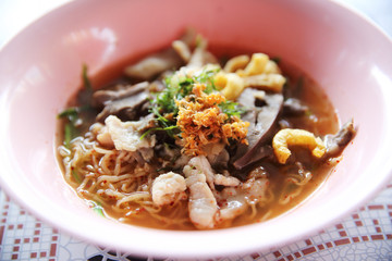 Thai food Tom yum noodle in Thai style