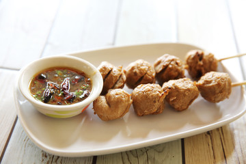 meatball with thai spicy sauce