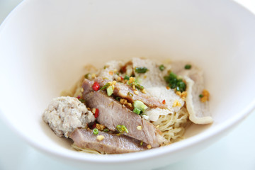 Thai food Tom yum noodle in Thai style