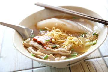 Thai food Tom yum noodle in Thai style