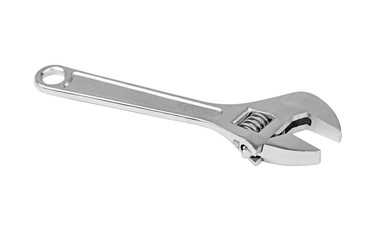 New steel wrench, isolated on white background