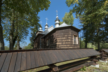 Old wooden orthodox catholic church, Nowica, Poland