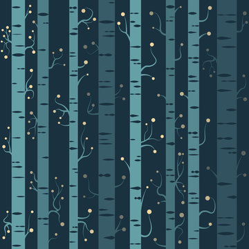 Bäume Wald Winter Nacht Hintergrund Muster nahtlos Vektor © pixelliebe