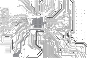 Printed circuit board (PCB) trace layout - obrazy, fototapety, plakaty