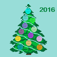 Christmas tree calendar 2016 new year