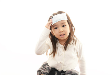 風邪にり患した女の子