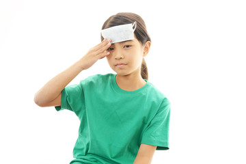 風邪にり患した女の子