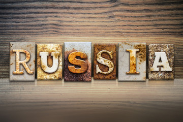 Naklejka premium Russia Concept Letterpress Theme