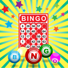 illustration of bingo card and ball