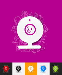 webcam paper sticker with hand drawn elements