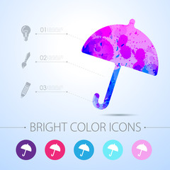 Vector umbrella icon. with infographic elements 