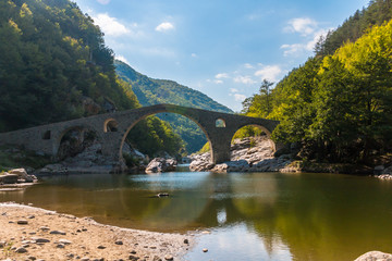 Fototapeta na wymiar The Devil's Bridge near Ardino, Bulgaria