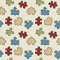 Naklejka premium seamless pattern, puzzle