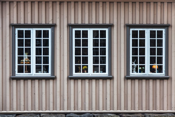 Vintage windows in Reykjavik Iceland