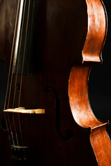 Vintage cello on dark background © Africa Studio