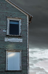 Vintage windows in Reykjavik Iceland