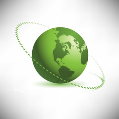 Abstract green globe design in editable vector format