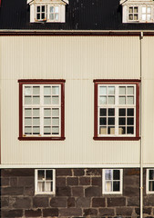 Vintage windows in Reykjavik Iceland