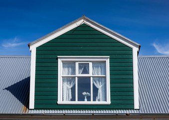 Vintage windows in Reykjavik Iceland