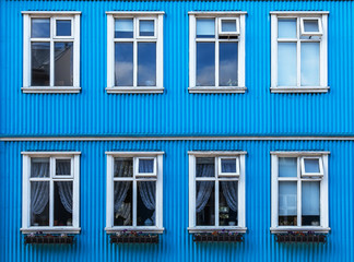 Vintage windows in Reykjavik Iceland