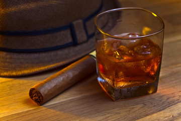 whiskey and cigar