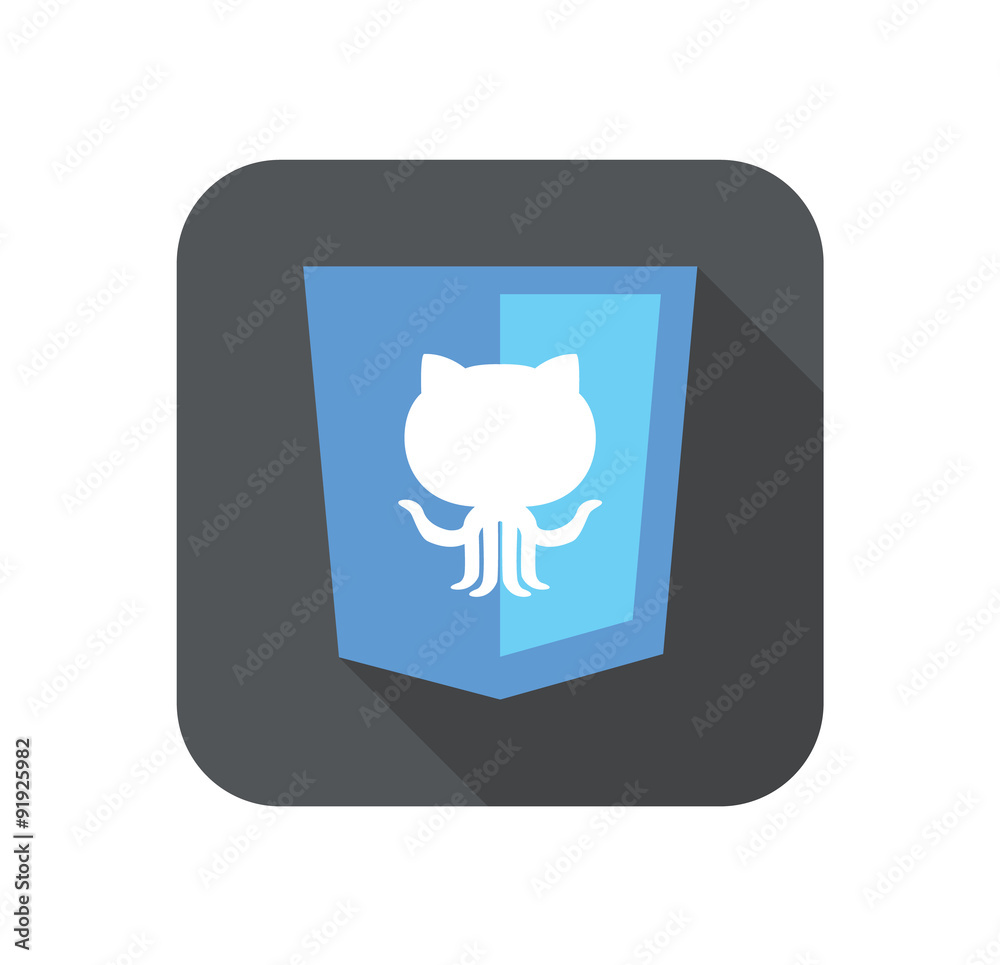 Poster vector web development shield sign - version control system