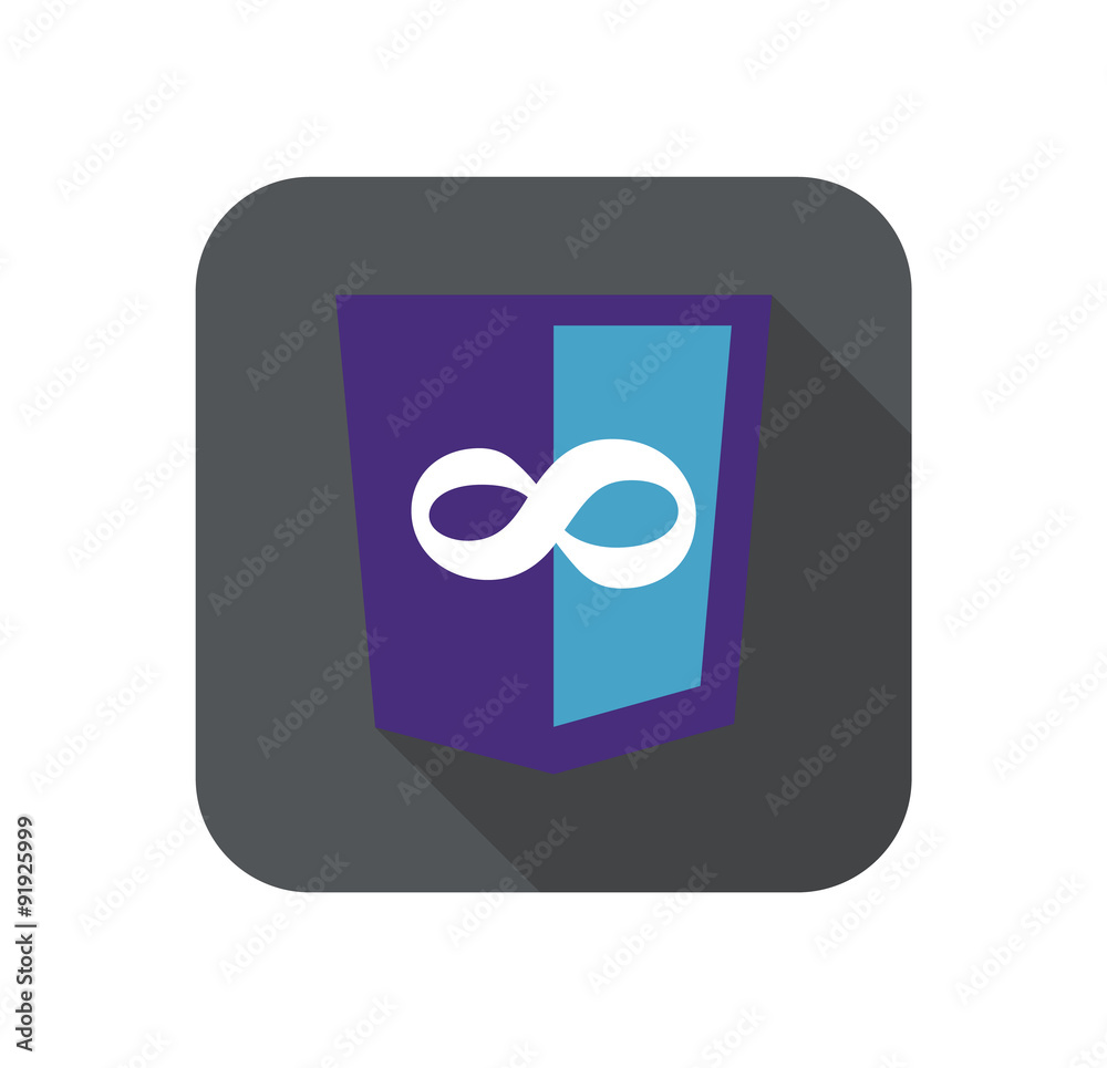 Poster vector web development shield sign - code editor infinity