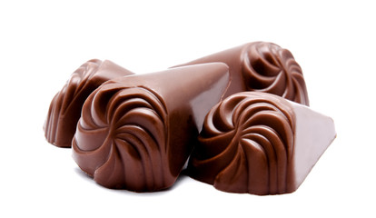 Assortment of chocolate candies isolated