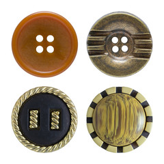 Various sewing buttons isolated on white