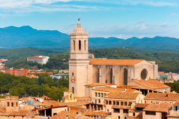 Fototapeta na wymiar Saint Mary Cathedral in Girona, Catalonia, Spain