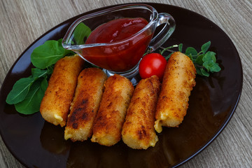 Fry cheese sticks