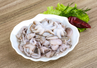 Raw baby octopus
