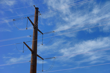 High Voltage Electric Post High Tension Pole Electricity Power Grid