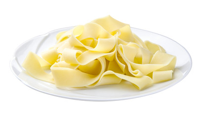 Italian pasta on the white plate