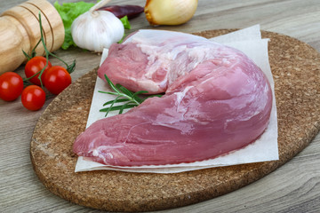 Raw pork fillet