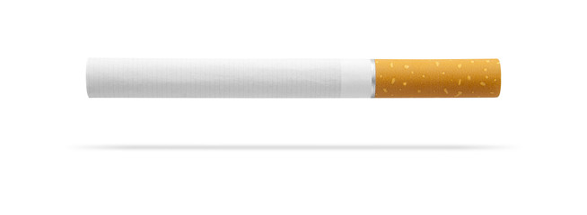 Levitating cigarette isolated on white
